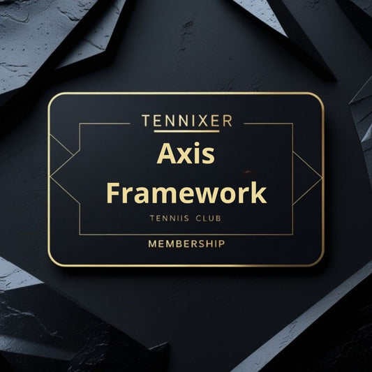 Tennixer Axis Framework membership card on a dark textured background
