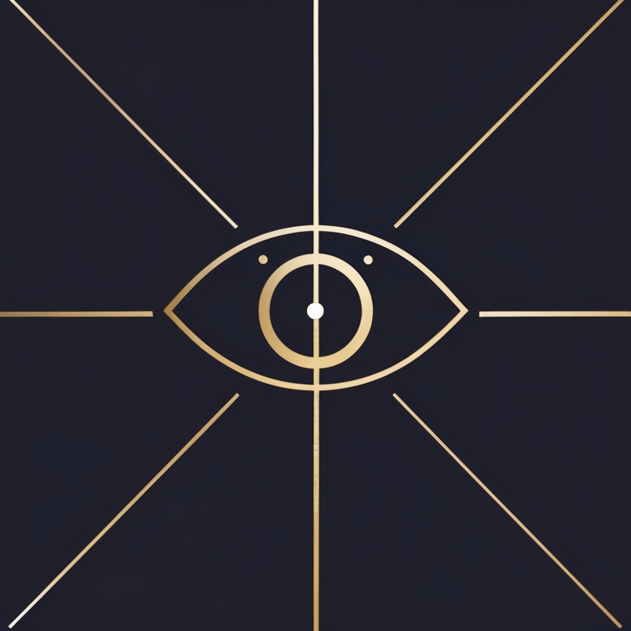 Gold eye symbol on a black background
