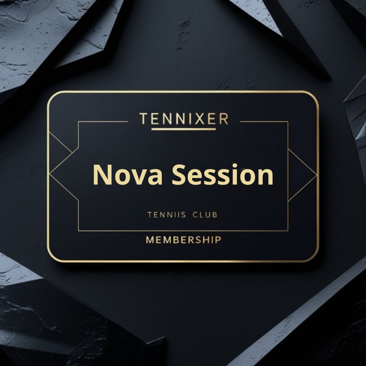 Tennixer Nova Session membership card on a dark textured background