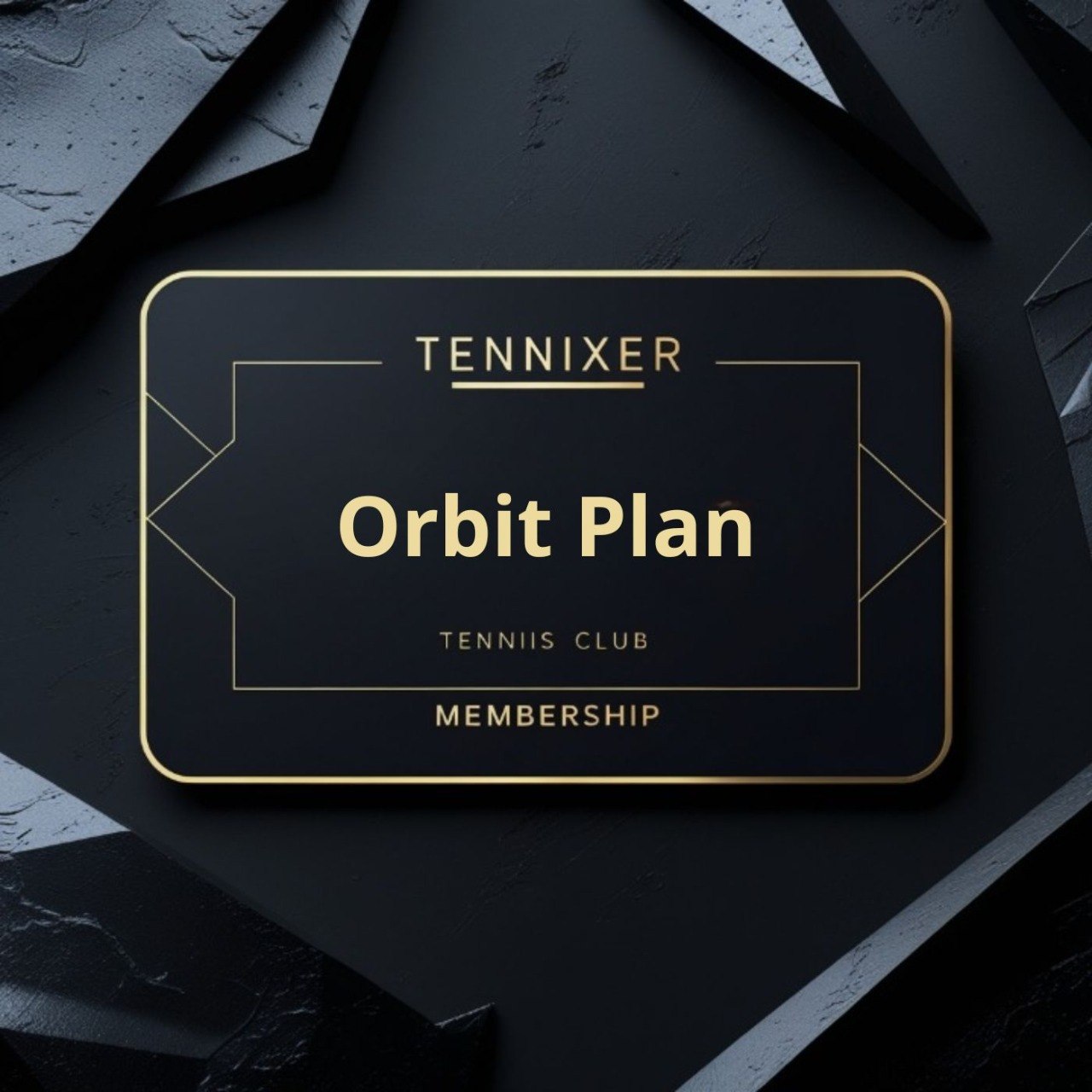 Tennixer Orbit Plan membership card on a dark textured background