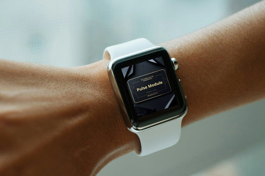 Smartwatch on a wrist with a blurred background